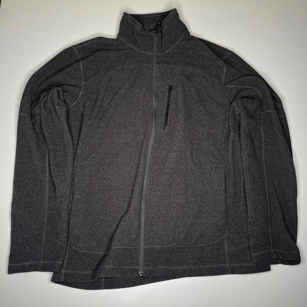 The North Face Men’s Full Zip Fleece Jacket Gray XL Outdoor Hiking Layer Warm